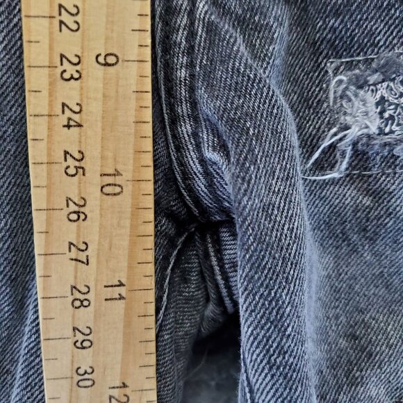 Purple Brand Shorts Mens 28 Black Distressed Ripped Denim Mid Rise Raw Hem Jorts - Picture 10 of 15